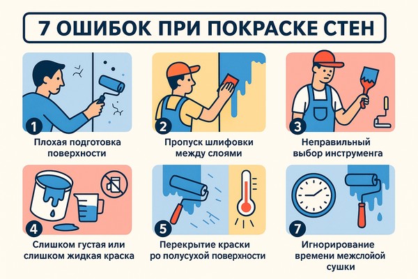7 ошибок при покраске стен